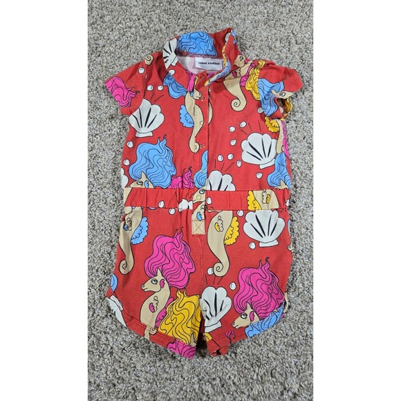 Mini Rodini Other - Mini Rodini Seahorse Playsuit Romper Red Size 80/86 (9-18M)